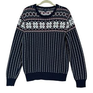 J. CREW FACTORY COTTON FAIR ISLE CREWNECK SWEATER SIZE MEDIUM